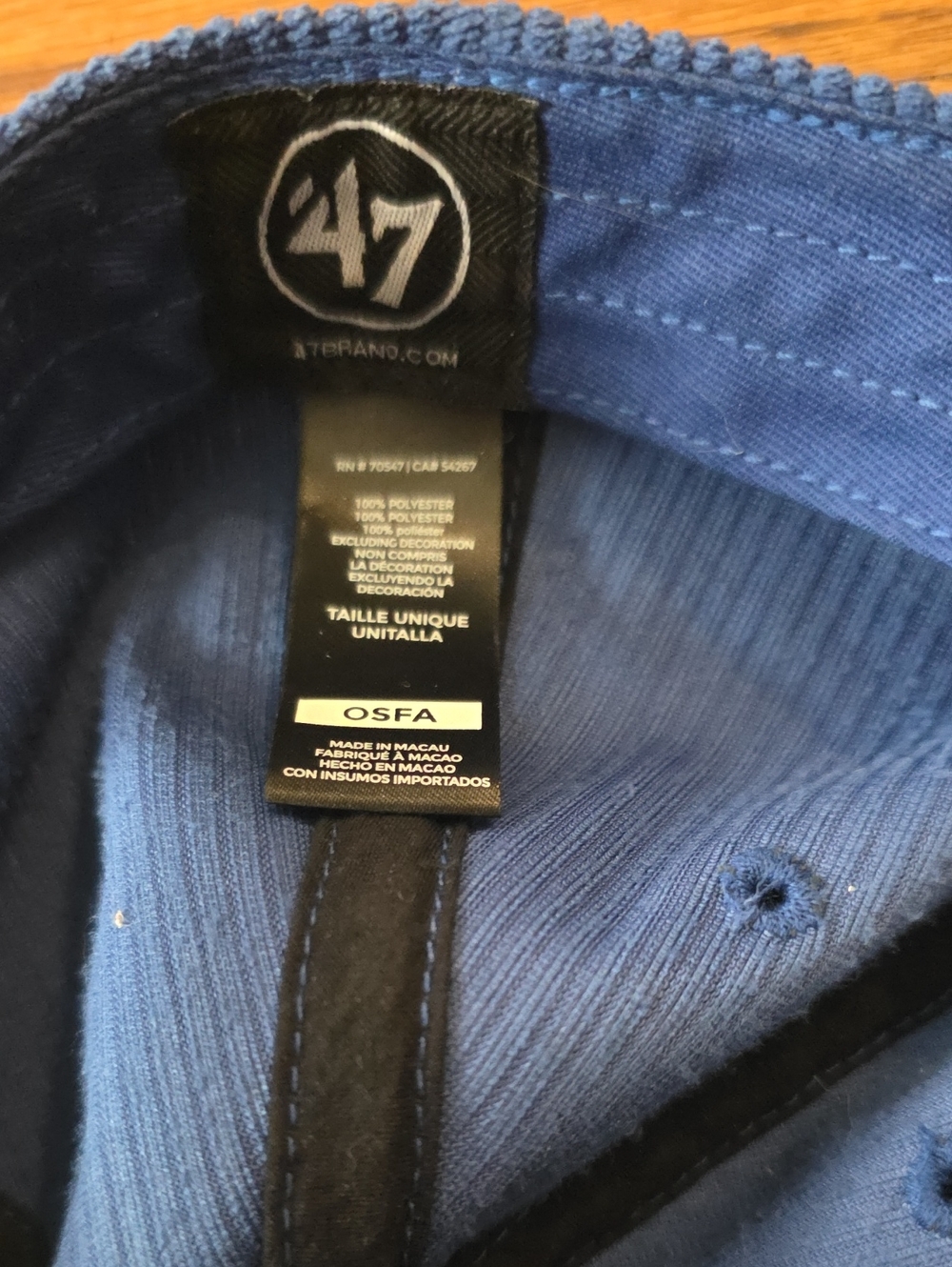 47 Los Angeles Clippers Blue Corduroy Cap - Picture 4 of 6